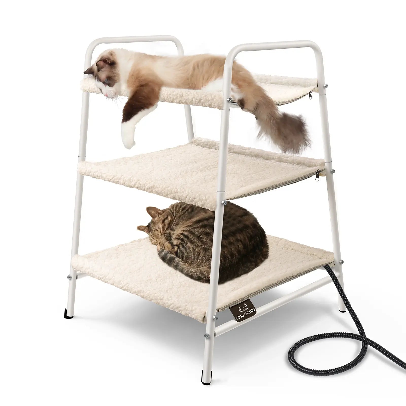 Three-Tier Heated Cat Tower: Multi-Level Cat Bed Built for Multiple ... - Heated Multi Level Cat Bed For Senior Cats