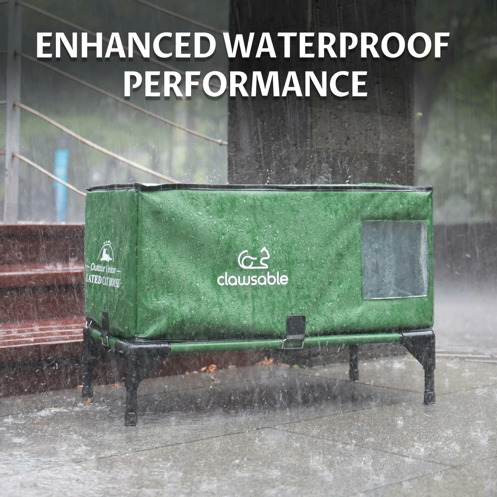 elevated portable cat house optimal protection against water