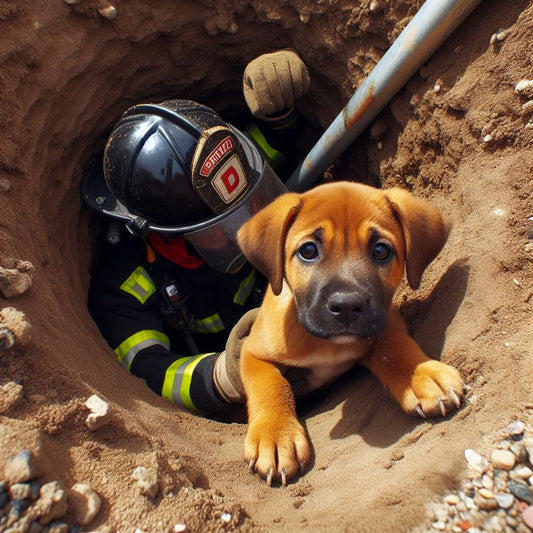 Courage Under Fire: Rescuers' Race Against Time to Save Trapped Pup