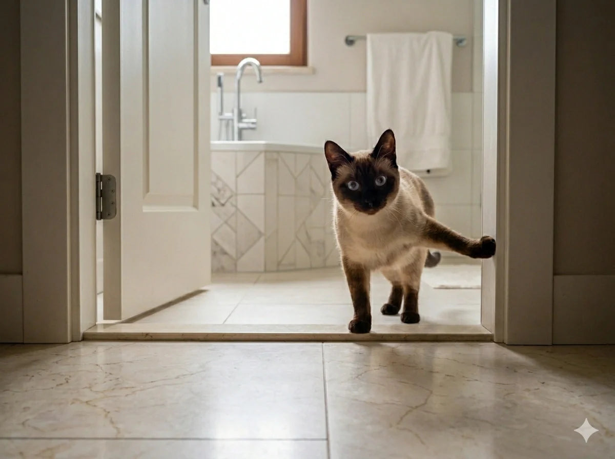 Why do cats always follow you into the bathroom?