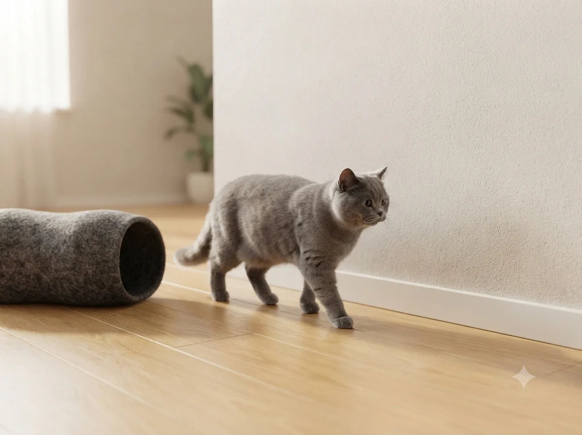 Why does my cat walk along the wall?