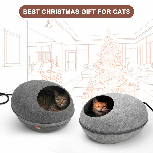 Transform Your Cat's Nap Time with the Cozy Clawsable Heated Cat Bed Nest