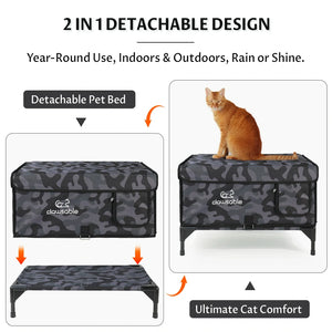 2-in-1-Outdoor-Black-Camo-Elevated-Top-Openable-Insulation-Cat-House-Detachable