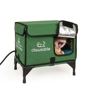 2 in 1 outdoor elevated top openable heated cat house small