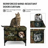 2 in 1 Outdoor Green Camo Elevated Top Openable Insulation Cat House Door Curtain