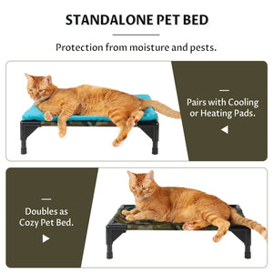 2 in 1 Outdoor Green Camo Elevated Top Openable Insulation Cat House Pet Bed
