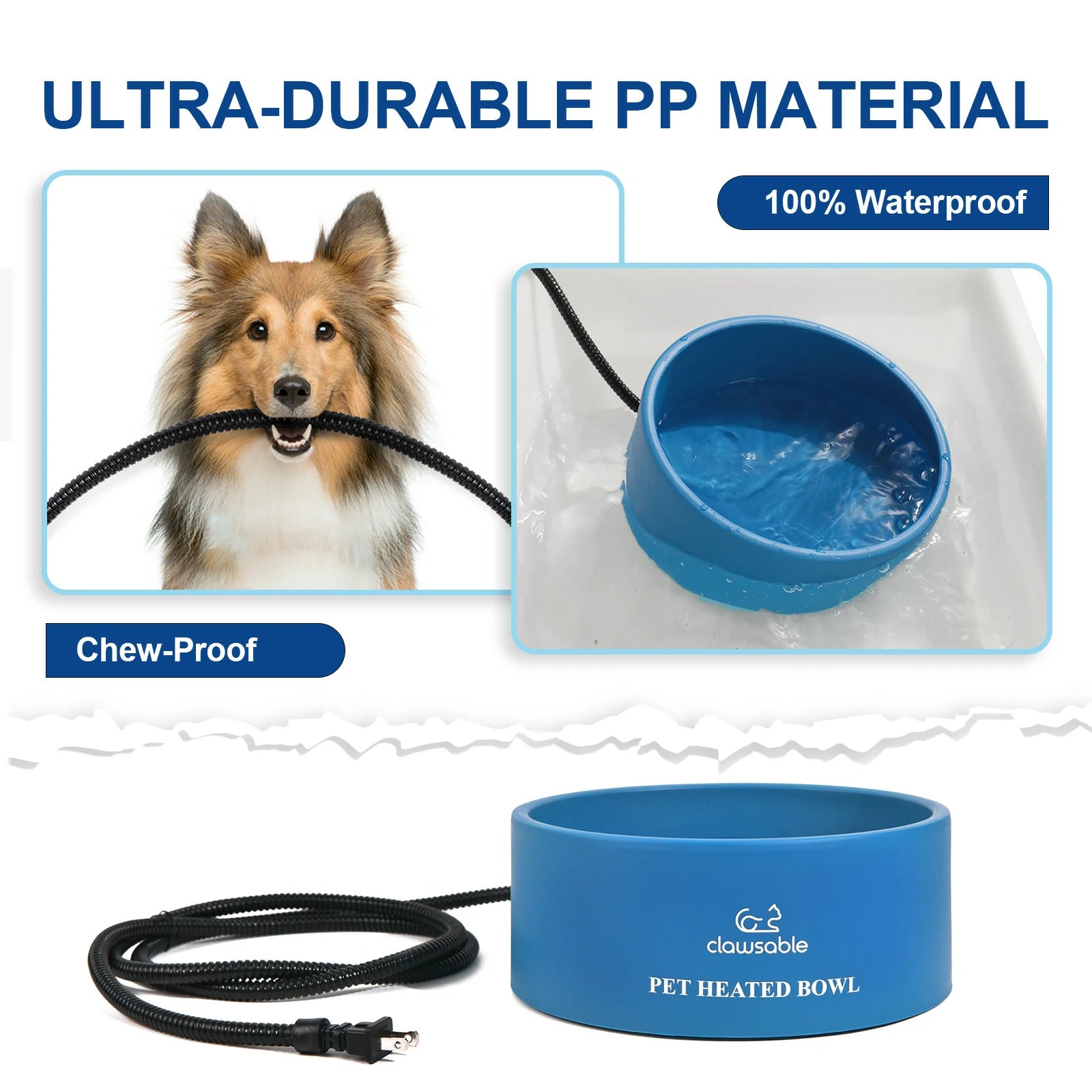 3.2L Extra Large Heated Pet Bowl Navy Blue size