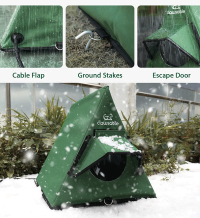 all round waterproof cat house a frame green