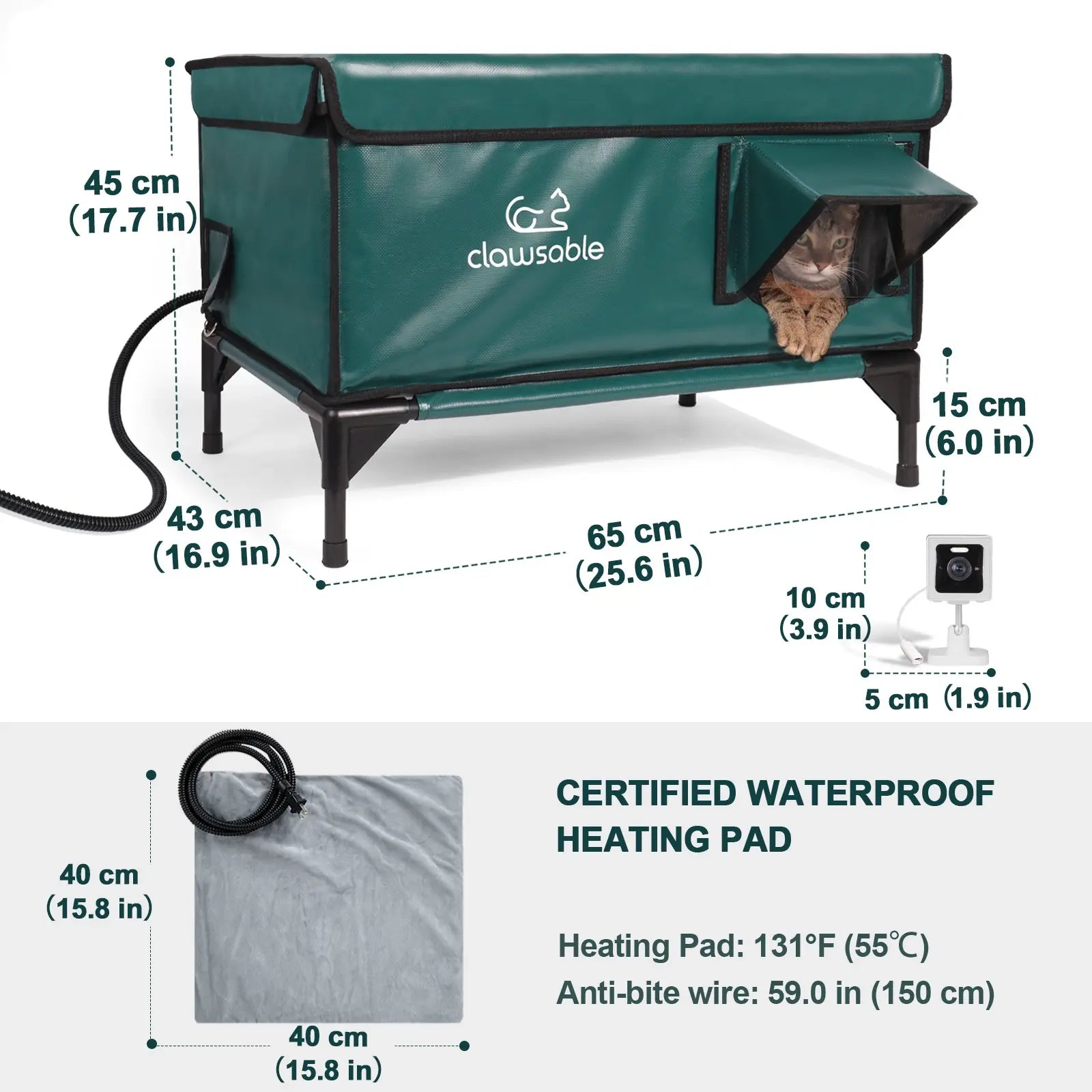 camera lift top cat house heated outdoor size