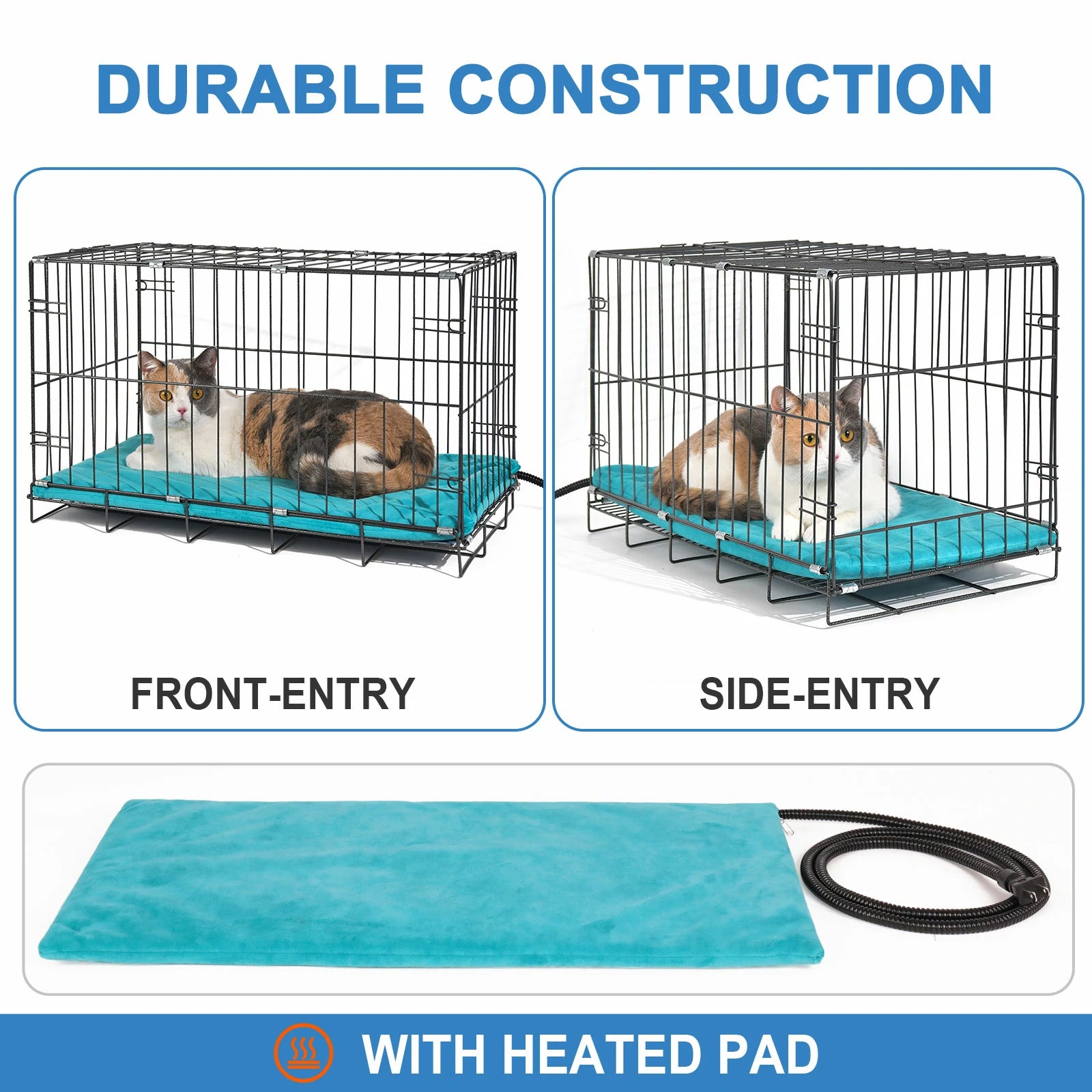 clawsable cat shelter with heated pad large