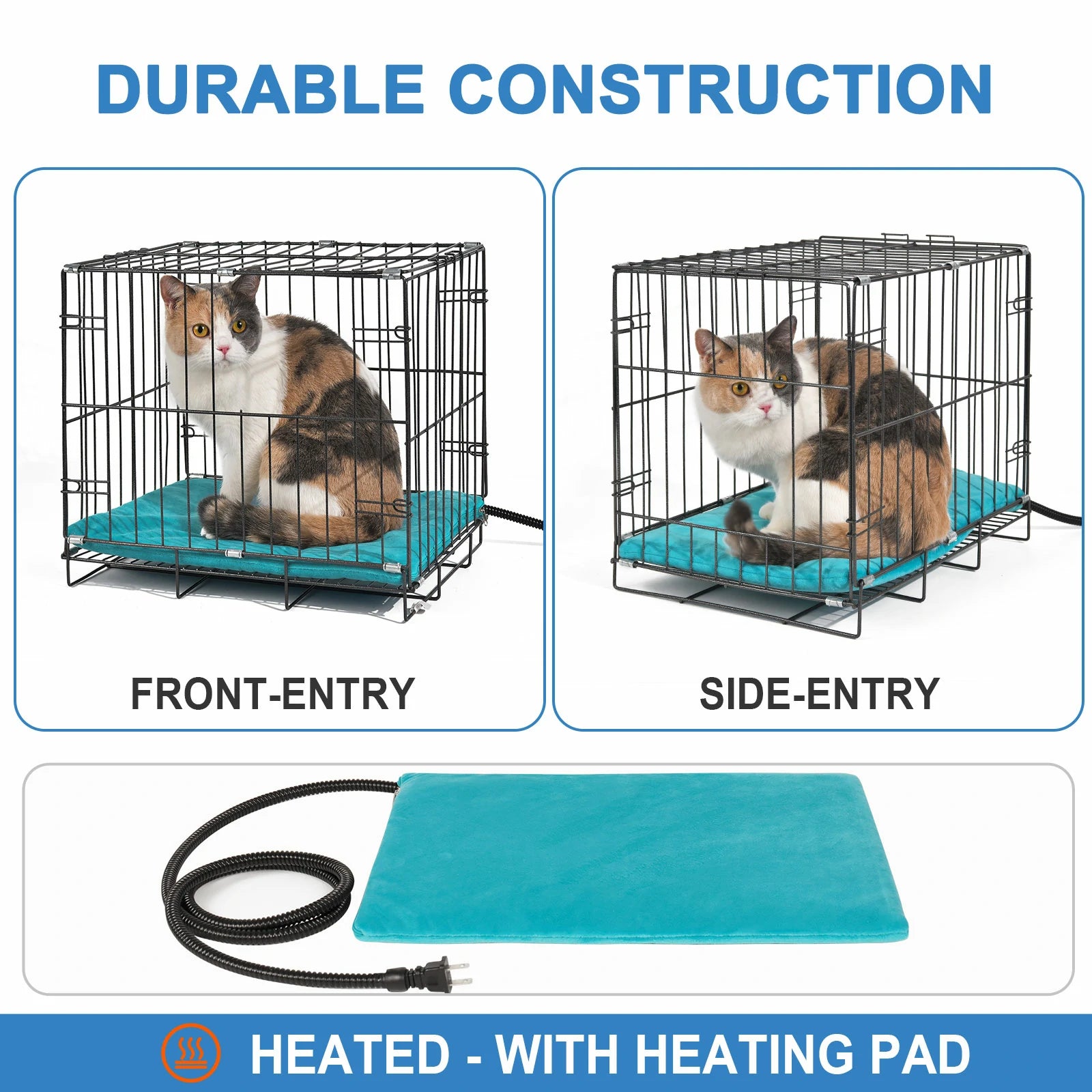 clawsable cat shelter with heated pad small