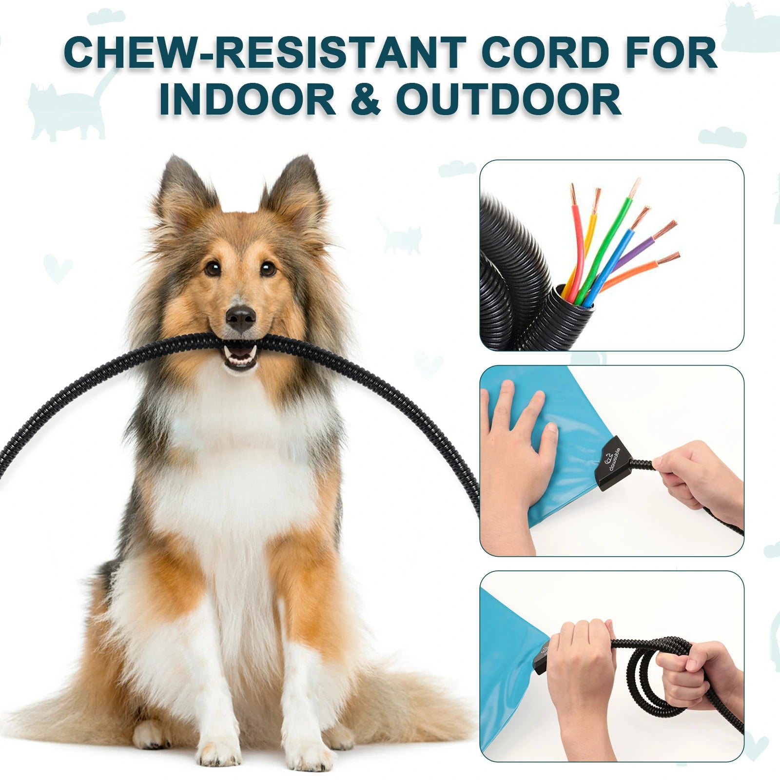 clawsable heating mat anti bite cord