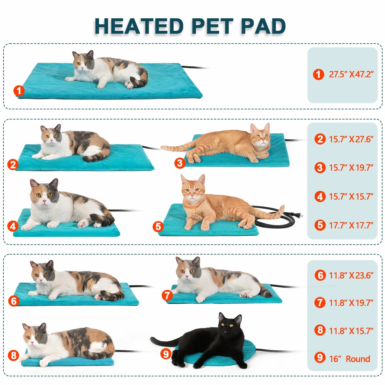 clawsable heating mat size card1