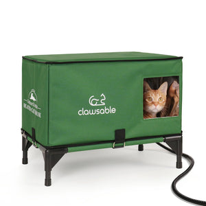 clawsable portable elevated heated cat house medium