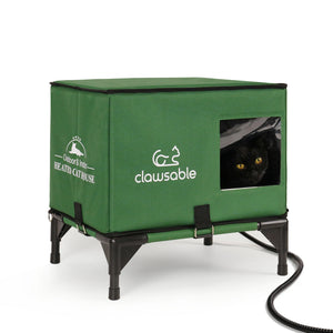 clawsable portable elevated heated cat house small