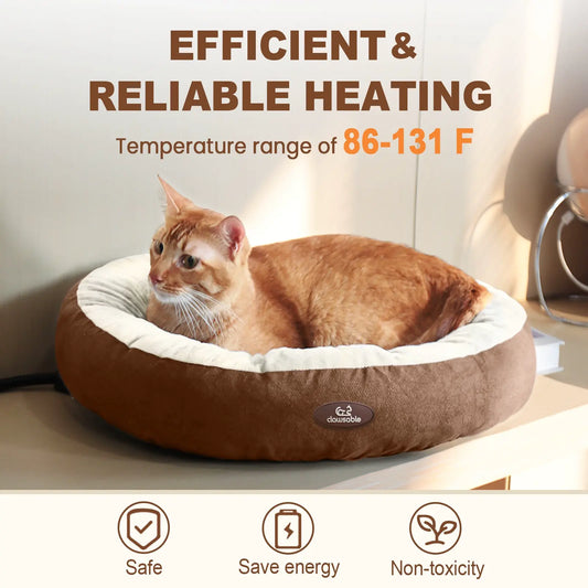 donut heated pet bed heating