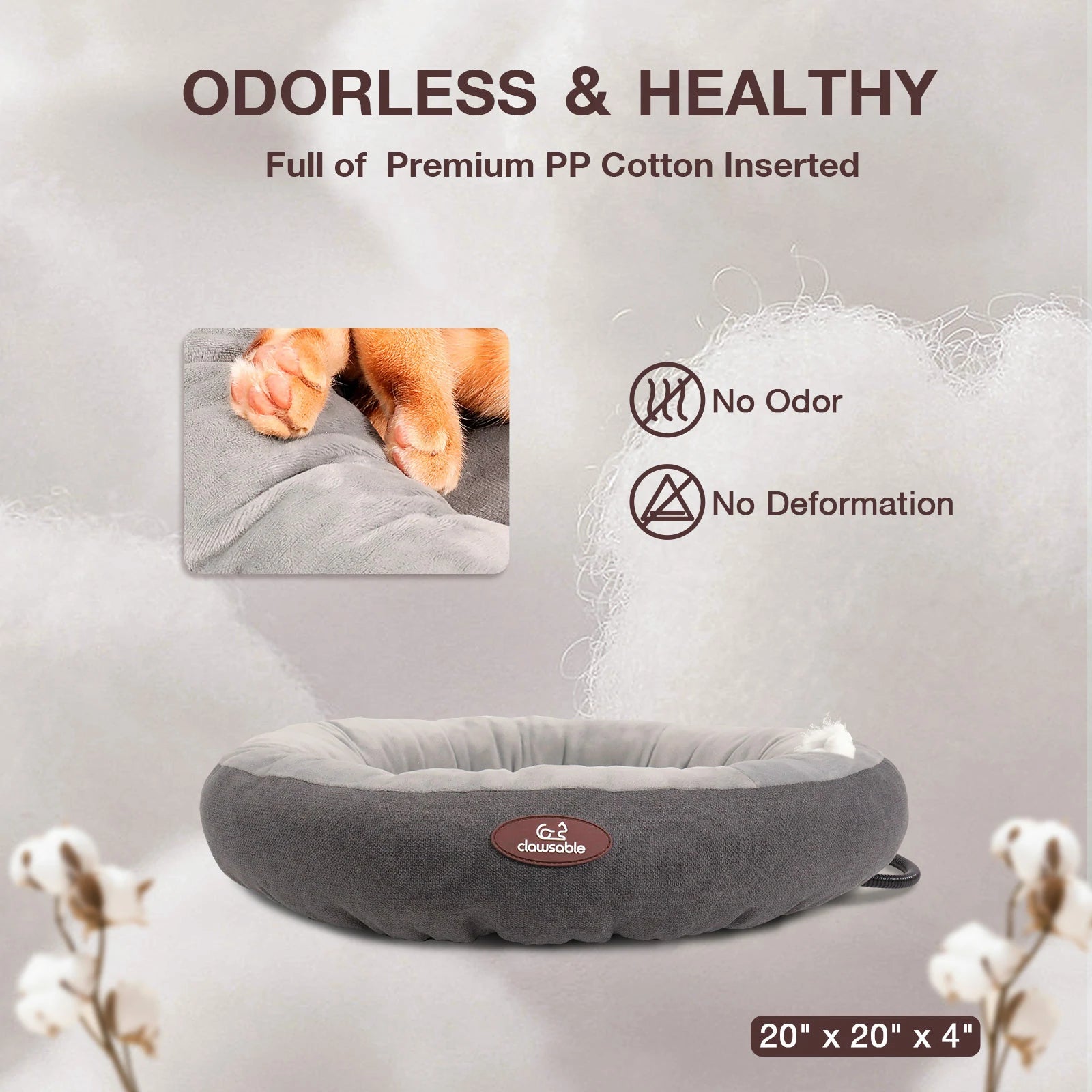 donut heated pet bed odorless healthy