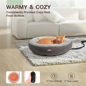 donut heated pet bed warm cozy