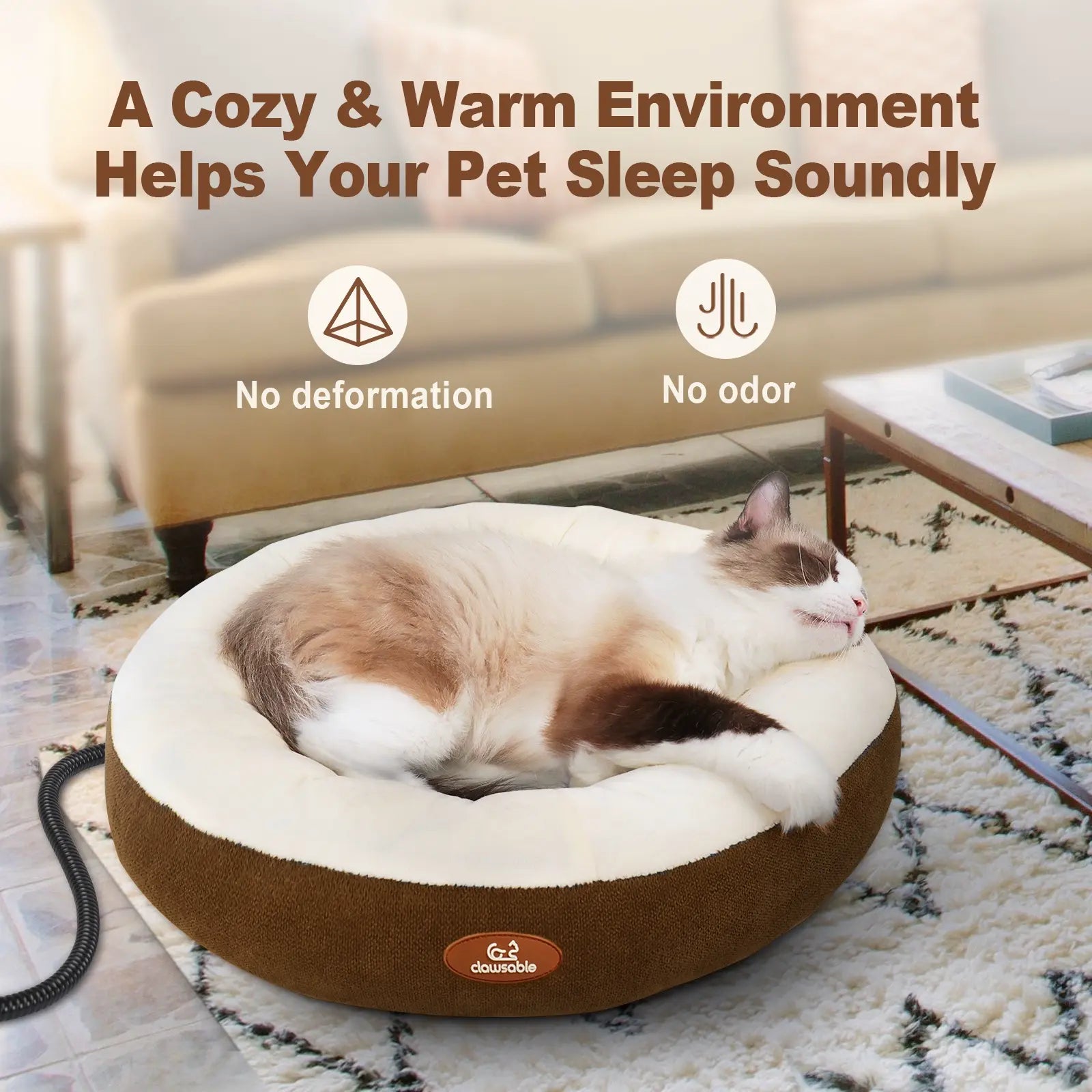 donut heated pet bed warm sleep