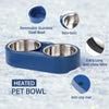 Dual 800ml Stainless Steel Heated Cat Bowl