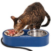 Dual 800ml Stainless Steel Heated Cat Bowl