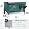 2-Door Lift-Top Elevated Heated Outdoor Cat House Large