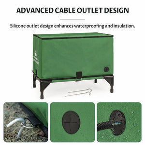 elevated portable heated cat house waterproof insulated cable outlet design 116