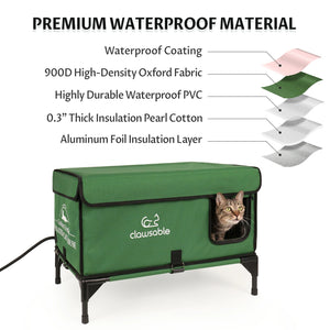 elevated top openable heated cat house samll material