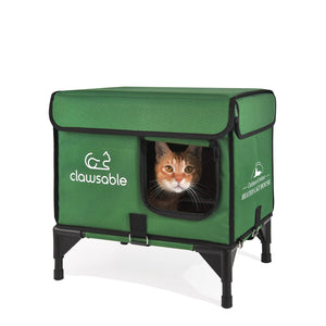 elevated top openable heated cat house small