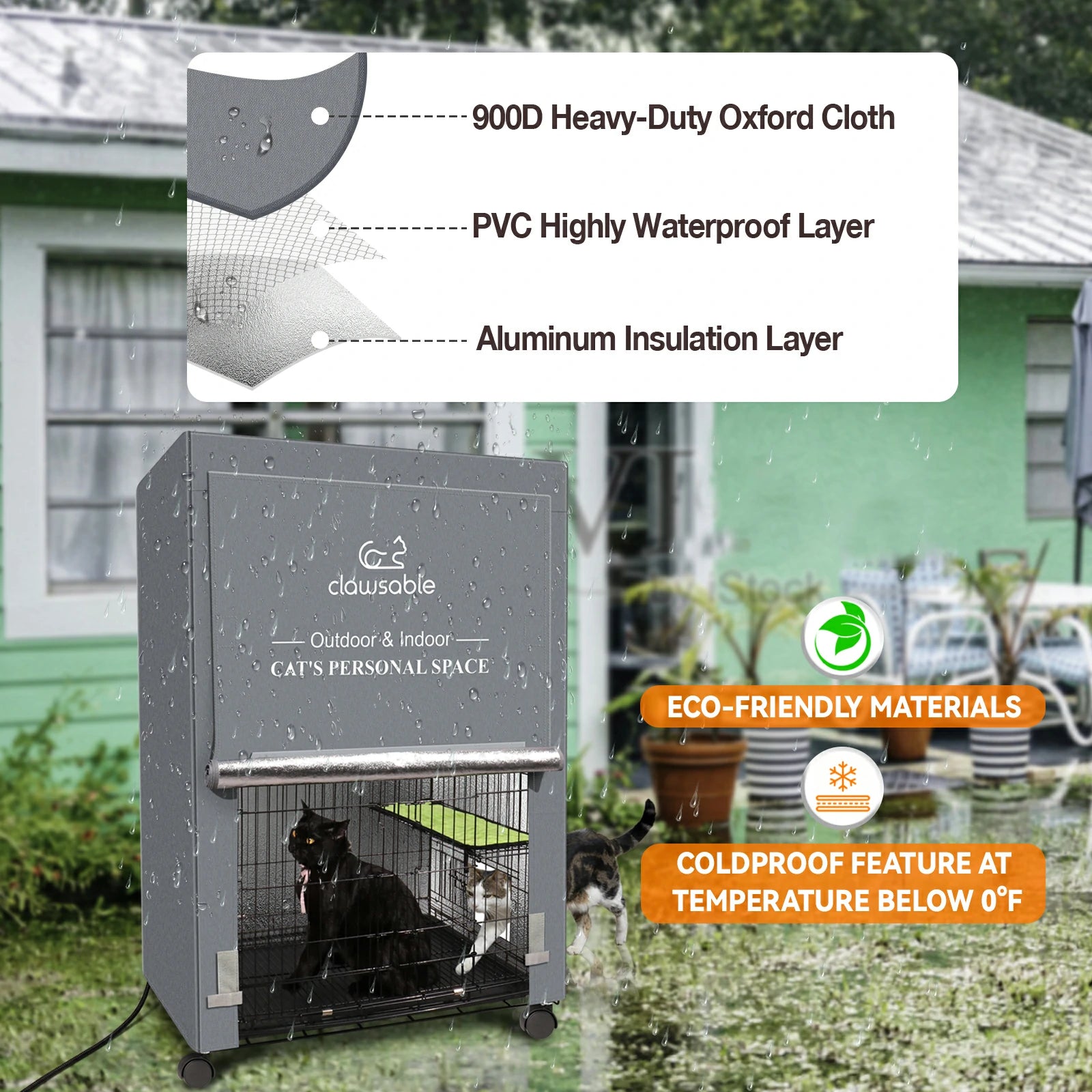 extra large heated outdoor cat haven material
