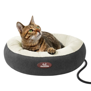 gray donut heated pet bed constant temperature