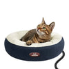 gray donut heated pet bed constant temperature