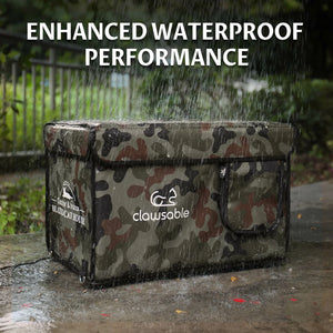 green camouflage top openable heated cat house rainwater protection