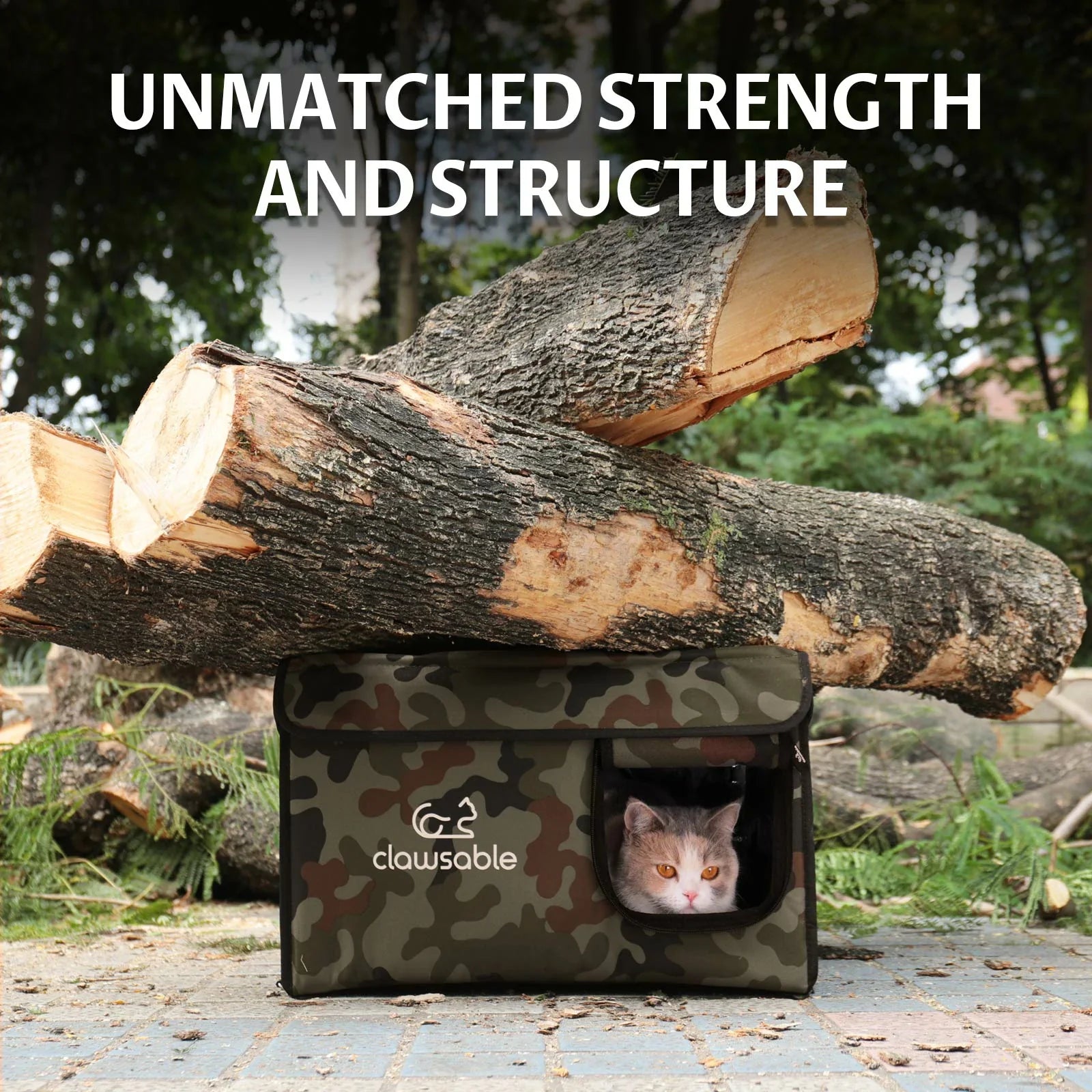 green camouflage top openable heated cat house unmatched