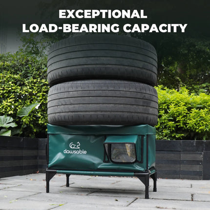 green pvc portable cat house elevated load bearing