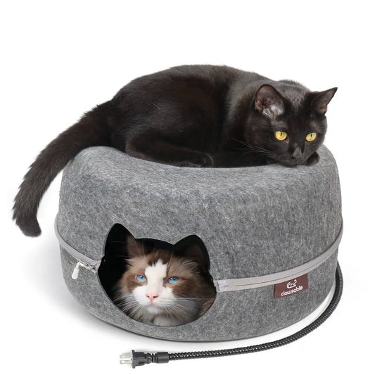 hamburger heated felt cat cave