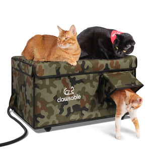 heated outdoor waterproof cat house large green camo