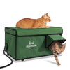 heated feral cat shelter outside large green