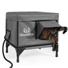 heated portable cat house outside gray samll