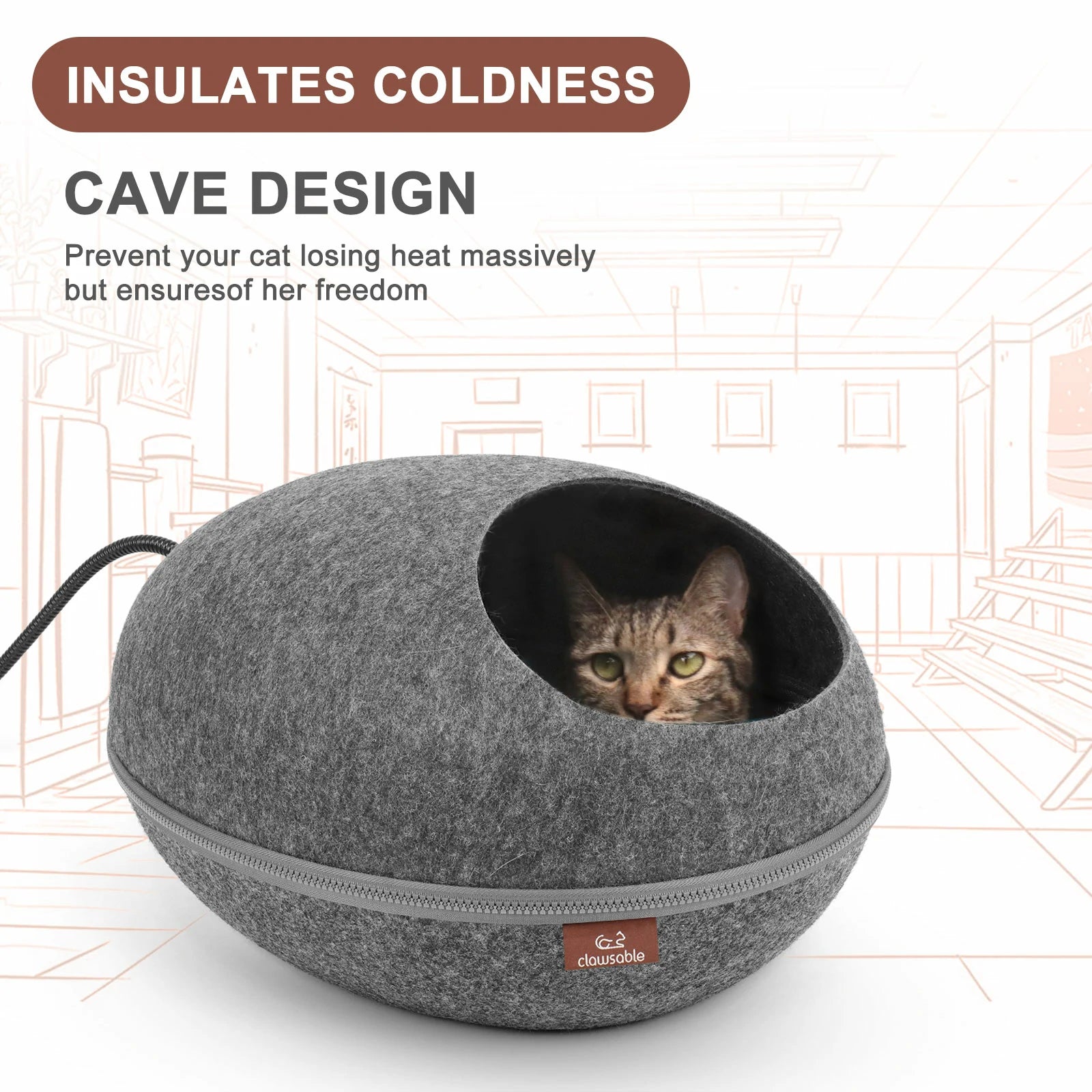 Insulated sales cat bed
