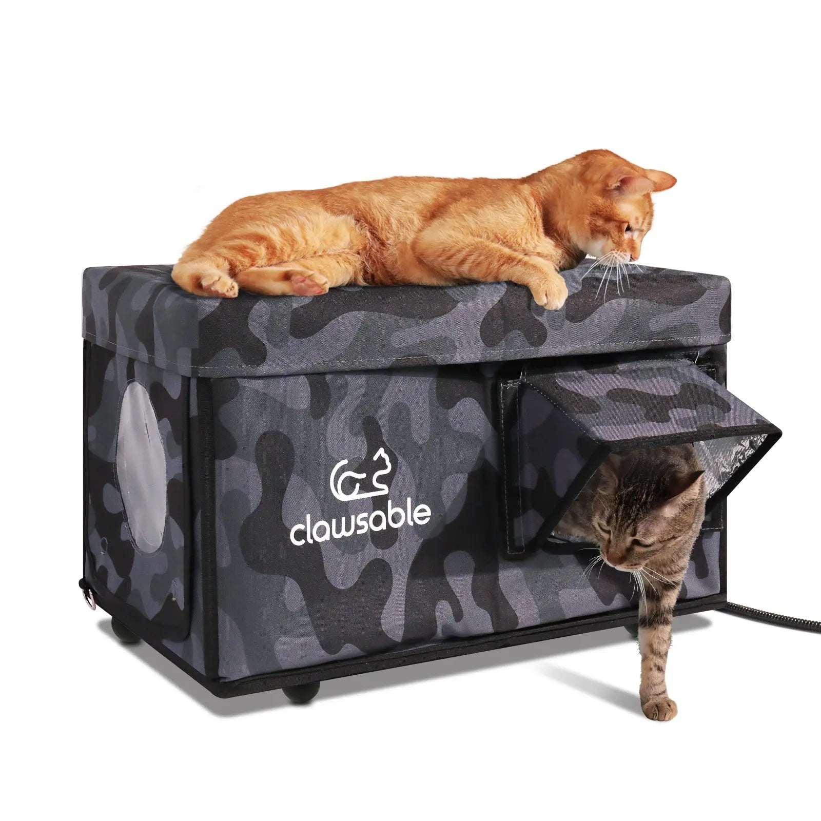 feral cat house heated weatherproof black camo medium