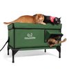 heated outdoor cat shelter feral large green