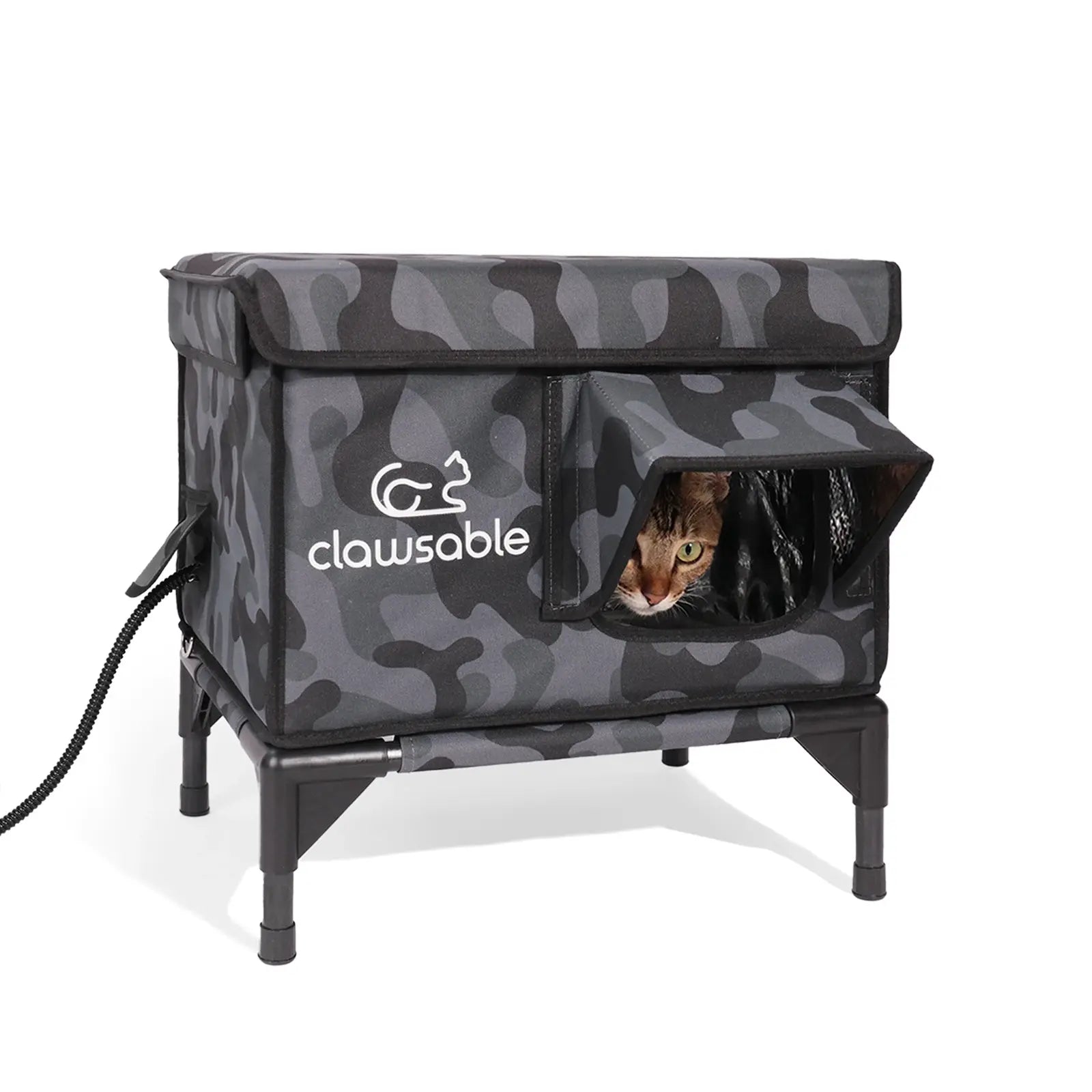Outdoor Elevated Heated Cat House 2-Door Lift-Top Small – Clawsable Outdoor Elevated Heated Cat House 2-Door Lift-Top Small – Clawsable