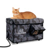 heated cat house waterproof lift top black camo medium