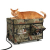 heated cat house lift top weatherproof medium green camo