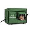 portable heated outside cat house waterproof green small