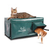 heated portable waterproof cat shelter green pvc large