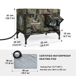 heated size cat house medium green camo elevated
