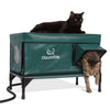 heated portable cat house outside green pvc large