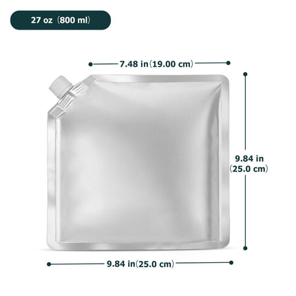 Aluminum Foil Ice Pack with dimensions labeled on a white background